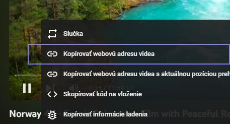 Kopírovať URL z YouTube